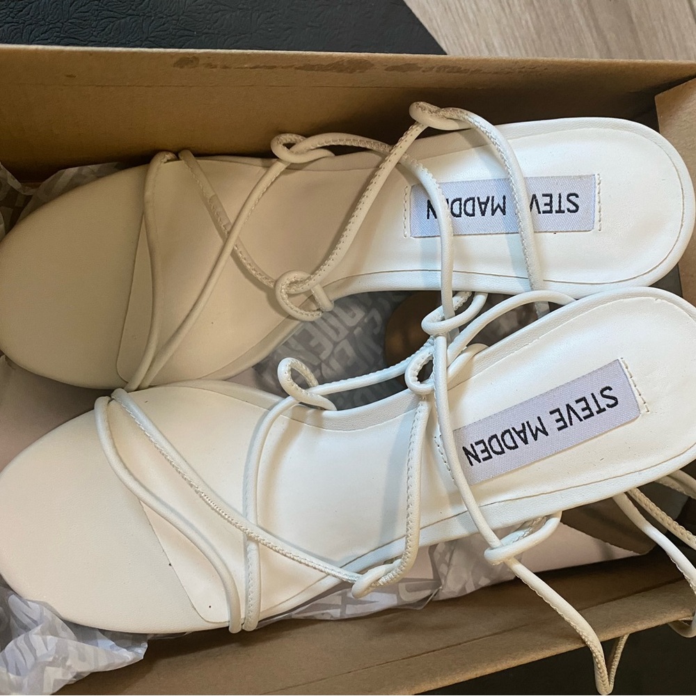 Steve Madden Women's Cream Strappy Sandals